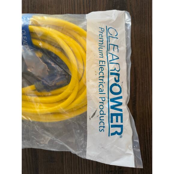 Clear Power 50-Foot 12/3 Yellow Outdoor Exten Cord w/ Power Indicator - Picture 3 of 7